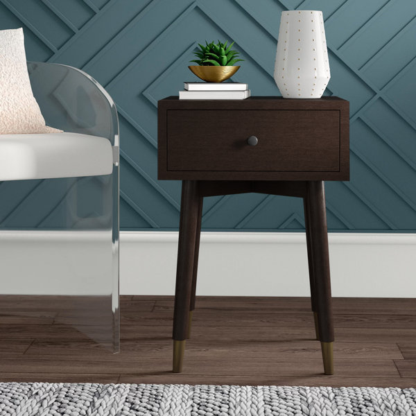 Blue Elephant Pellston 1 Drawer Bedside Table & Reviews Wayfair.co.uk